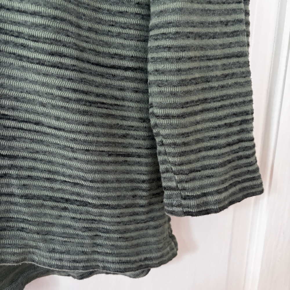Cut Loose Green Striped V-Neck Tunic Top Shirt Blouse Boxy Lagenlook Size Large - Picture 6 of 13